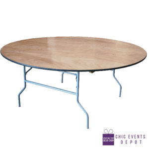 60″ Round Commercial Plywood Folding Table